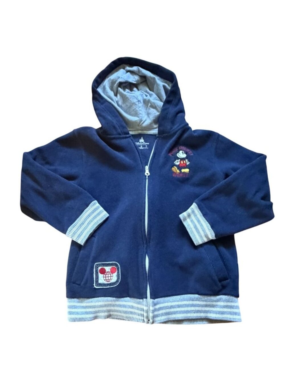 Disney Parks Walt Disney World Youth Full Zip Sweatshirt-Blue-M-GUC